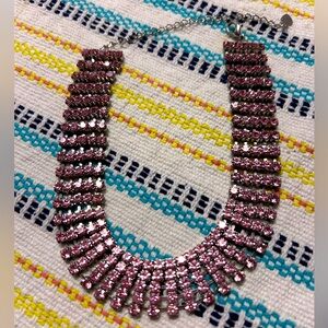 Pink Rhinestone Choker Necklace
